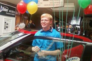 HHS student Sean Warner wins new car