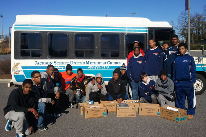 HHS Boys Basketball Collects Canned Food