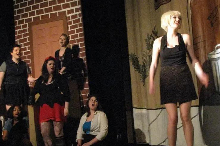 Students performing “Little Shop of Horrors”