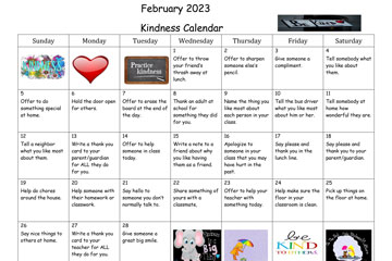 2023 DESI Kindness Month Calendar