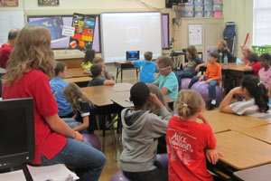 Go Center students video chat with Astronaut William Readdy
