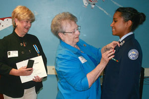 DAR present ROTC Medal to ECG Cadet Shiloh Sooklal 
