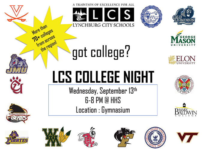 LCS College Night - Sept. 13th at HHS
