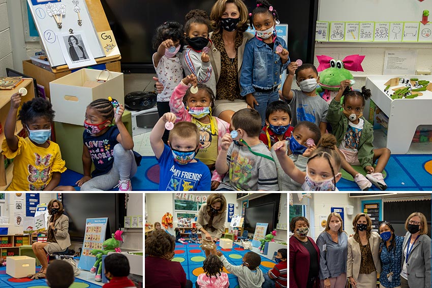 COllage of image of First Lady Northam's visit to Hutcherson Early Learning Center