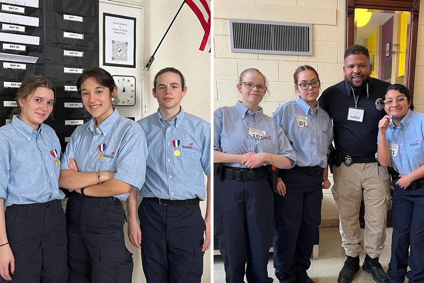 Two photos of CSI SkillsUSA teams