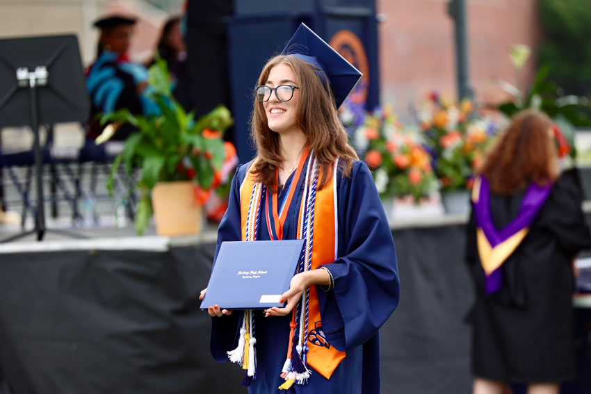 Selah Erskine at graduation ceremony