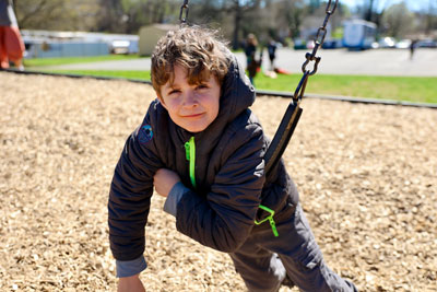 Student on swing