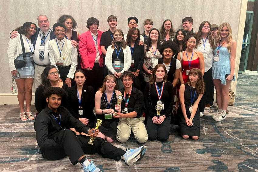 Group of students at theatre conference