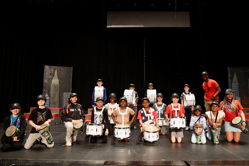 Elementary drumline group photo