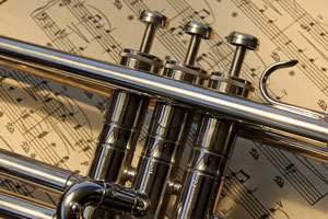 Trumpet and sheet music