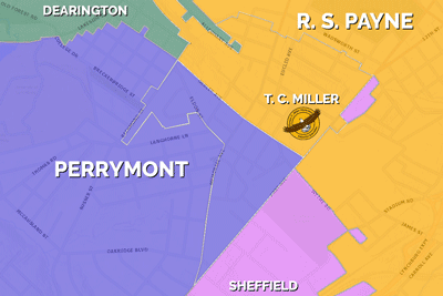 Proposed T. C. Miller attendance zone map