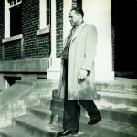 Principal Seay walking down steps c.1955