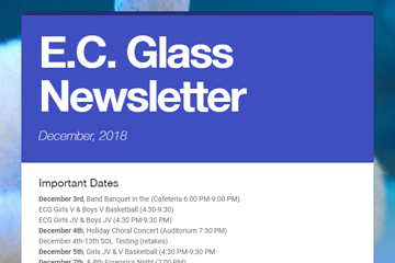E. C.Glass Newsletter December 2018