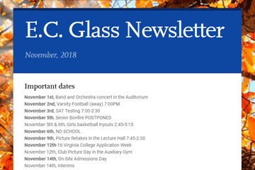 E. C.Glass Newsletter November 2018