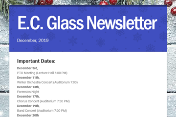 E. C. Glass Newsletter December 2019