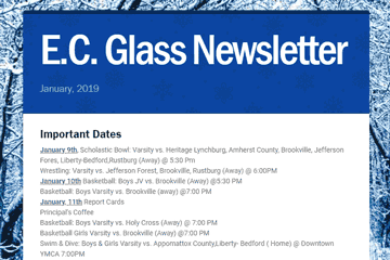 E. C.Glass Newsletter January 2019