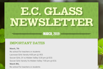 E. C. Glass Newsletter March 2019