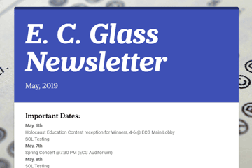 E. C. Glass Newsletter May 2019