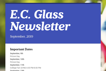 E. C. Glass Newsletter September 2019