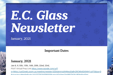 E. C. Glass Newsletter January 2021