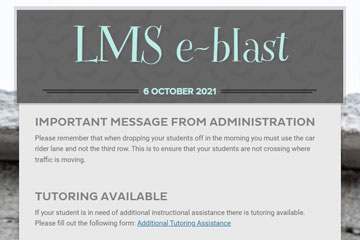 LMS e-blast 6 October 2021