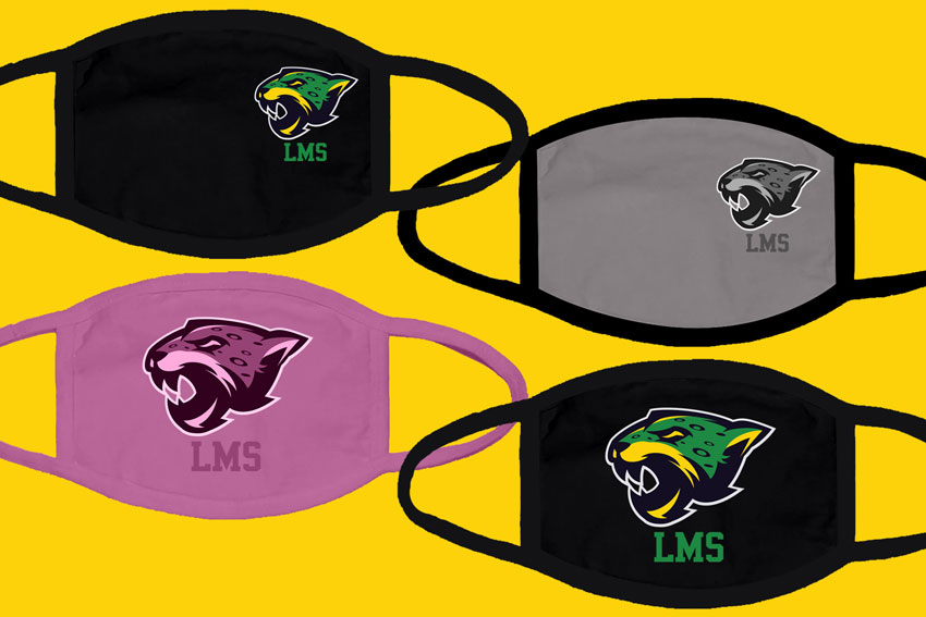 Masks with Linkhorne Middle School logo