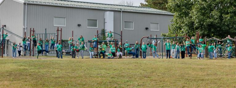 Bedford Hills staff on playground