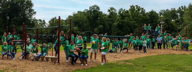 Bedford Hills staff on playground