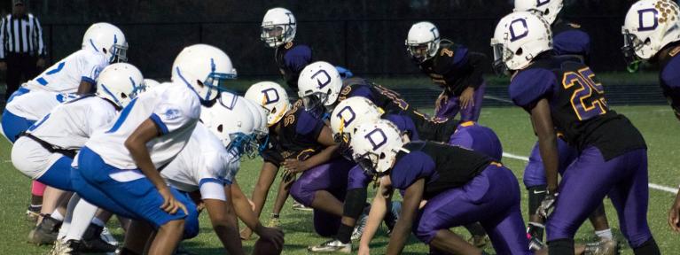 Football players on field