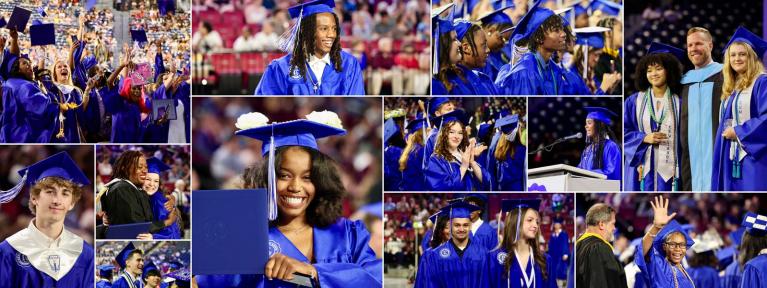 Collage of graduation photos