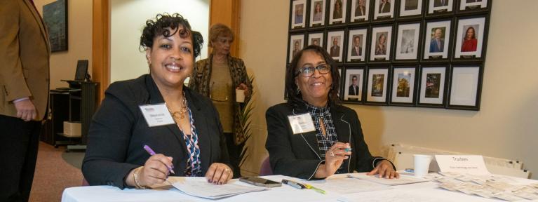 Education Foundation trustees at check-in table