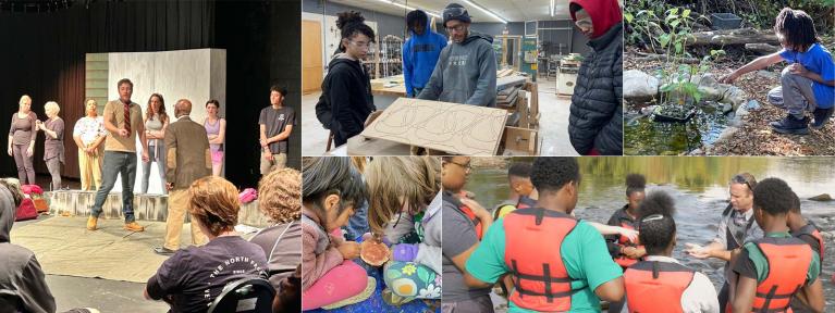 Collage of students participating in grant funded activities