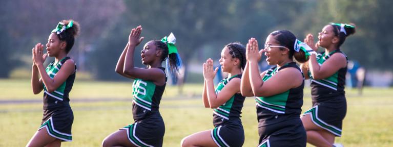 Cheerleaders on field
