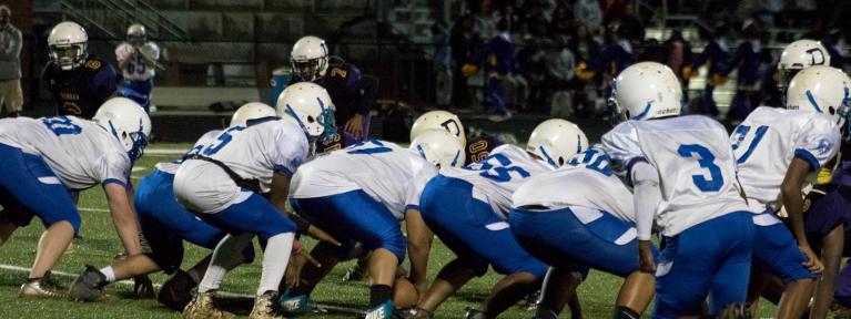 Football players on field